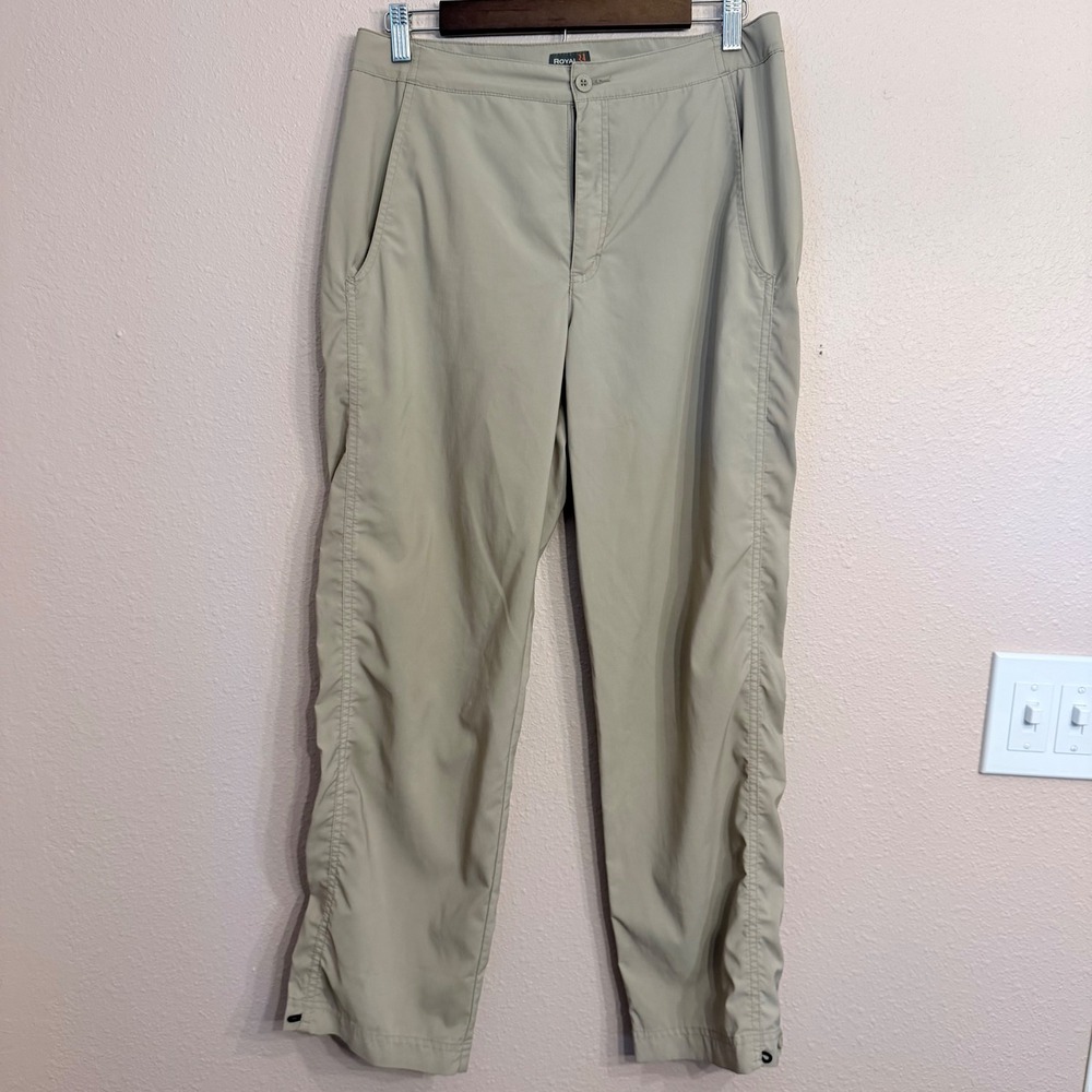 Royal Robbins Discovery Pants Womens 10 Short Tan Nylon Stretch Hiking Outdoor